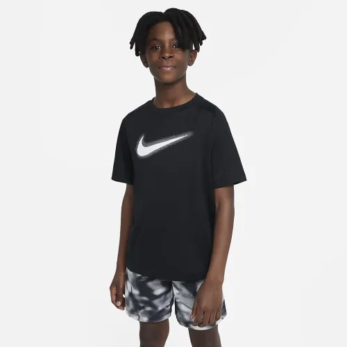 Nike Multi Big детские (для мальчиков) Dri-FIT Graphic тренировочные Top цвет черный
