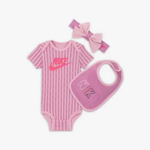 Nike Baby Swoosh Stripe 3-Piece Bodysuit набор Pink