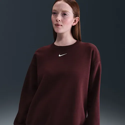 Nike Sportswear Phoenix Fleece женская оверсайз Crew-Neck свитшот цвет красный