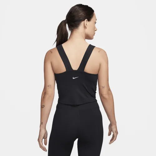 Nike One Fitted женская Dri-FIT Strappy Cropped Tank Top цвет черный