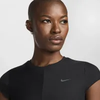 Nike One Fitted Rib женская Dri-FIT Short-Sleeve Cropped Top цвет черный