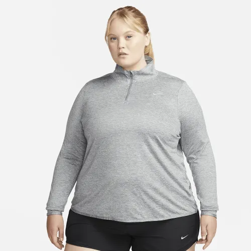 Nike Dri-FIT Swift Element UV женская 1/4-Zip Running Top (большие размеры) цвет серый