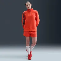 Nike Sportswear Phoenix Fleece женская оверсайз 1/4-Zip Long свитшот цвет красный