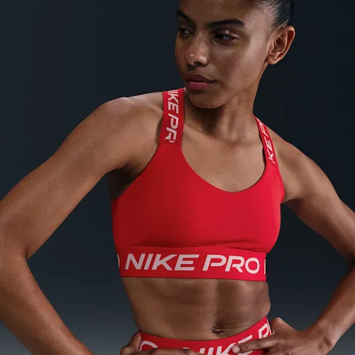 Nike Pro женская Light-Support Padded Sports Bra цвет красный