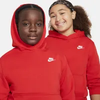 Nike Sportswear Club Fleece Big дитячі Pullover Толстовка з капюшоном (Extended Size) колір червоний