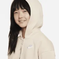 Nike Sportswear Club Fleece Big детские оверсайз Full-Zip Толстовка с капюшоном цвет коричневый
