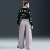 Nike Sportswear жіноча оверсайз Long-Sleeve Cropped футболка колір чорний