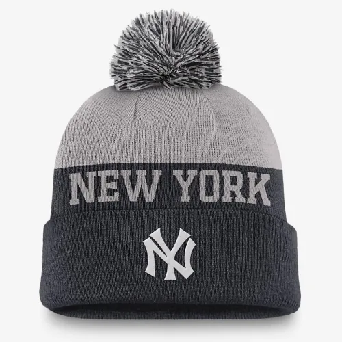 New York Yankees Rewind Peak чоловічі Nike MLB Cuffed Pom Beanie блакитний