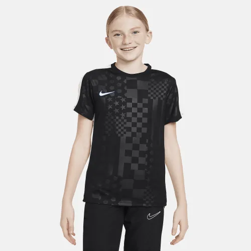 Nike Dri-FIT Academy Big дитячі Short-Sleeve Soccer Top колір чорний