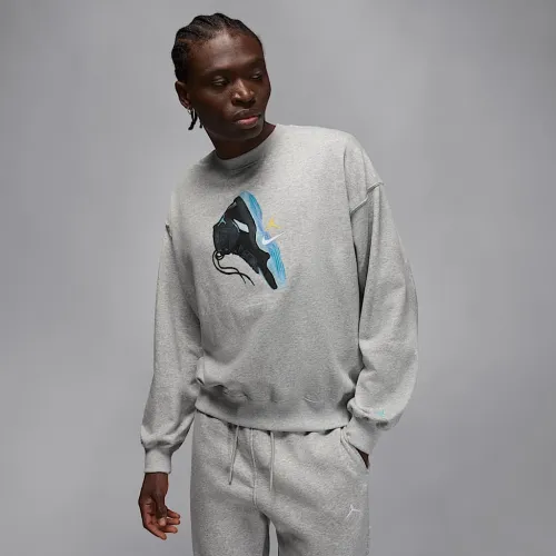 Nike Jordan Brooklyn Fleece чоловічі Crewneck світшот колір сірий