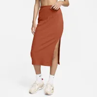 Nike Sportswear Chill Rib женская Slim Midi юбка Orange