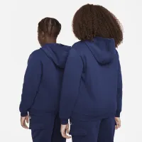 Nike Sportswear Club Fleece Big детские Толстовка с капюшоном (Extended Size) синий