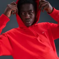 Nike Solo Swoosh мужские Pullover Толстовка с капюшоном цвет красный