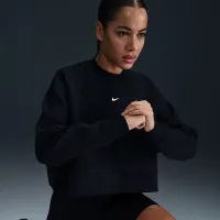 Nike Prima жіноча Dri-FIT оверсайз Crew-Neck Cropped Top колір чорний