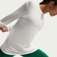 Nike One Relaxed жіноча Dri-FIT Long-Sleeve Top колір білий