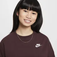 Nike Sportswear Club Fleece Girls' Boxy Crew-Neck свитшот цвет красный