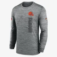 Cleveland цвет коричневыйs Sideline Velocity мужские Nike Dri-FIT NFL Long-Sleeve футболка цвет серый