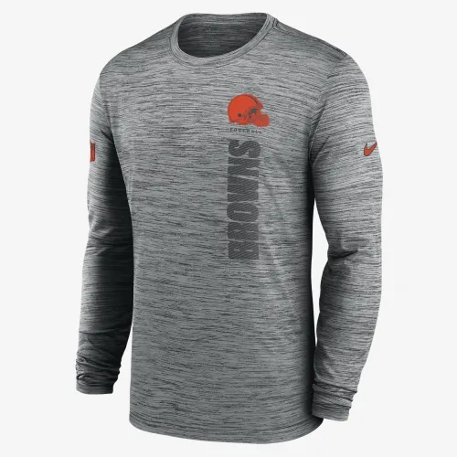 Cleveland колір коричневийs Sideline Velocity чоловічі Nike Dri-FIT NFL Long-Sleeve футболка колір сірий