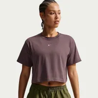 Nike Sportswear женская Loose Short-Sleeve Cropped футболка цвет фиолетовый