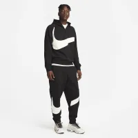 Nike Swoosh мужские 1/2-Zip Fleece Толстовка с капюшоном цвет черный