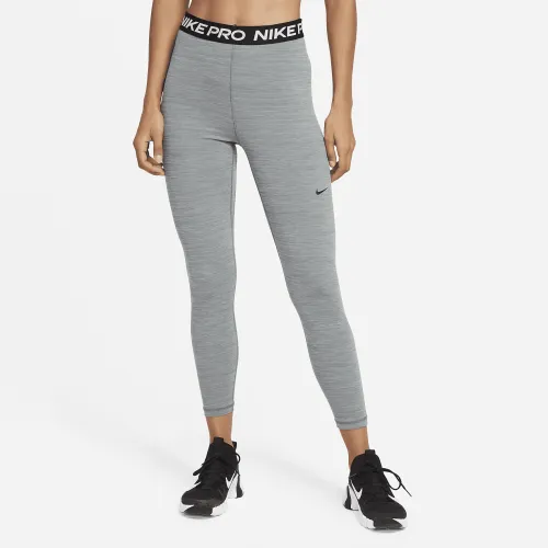 Nike Pro 365 женская С высокой Талией 7/8 Mesh Panel лосины цвет серый