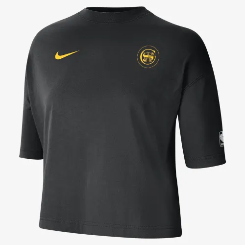 Golden State Warriors 2023/24 City Edition женская Nike NBA Courtside Boxy футболка цвет черный
