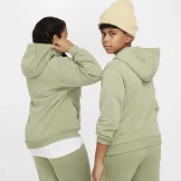 Nike Sportswear Club Fleece Big детские Pullover Толстовка с капюшоном (Extended Size) цвет зеленый