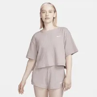 Nike Sportswear жіноча Ribbed Jersey Short-Sleeve Top колір коричневий