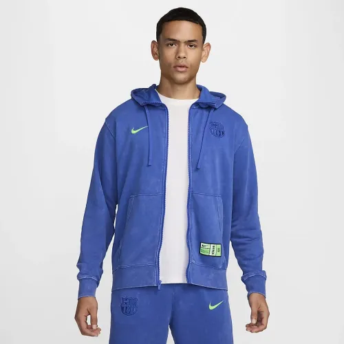 FC Barcelona Club Third чоловічі Nike Soccer French Terry Full-Zip Толстовка з капюшоном блакитний