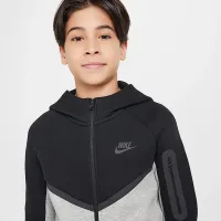Nike Sportswear Tech Fleece Big детские Full-Zip Толстовка с капюшоном цвет серый