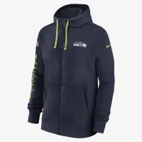 Seattle Seahawks Sideline Team Issue Club мужские Nike Full Zip Толстовка с капюшоном синий