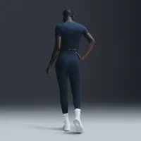 Nike Zenvy Rib женская Dri-FIT Short-Sleeve Top синий
