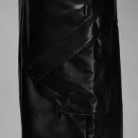 Nike Jordan Flight Chicago женская Faux Leather юбка цвет черный