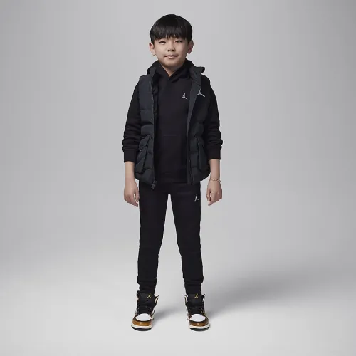 Nike Jordan MJ Brooklyn Fleece Little детские 2-Piece Pullover Толстовка с капюшоном набор цвет черный
