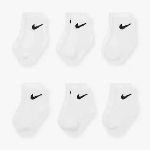 Nike Swoosh Baby/Toddler Ankle носки (6 пары) цвет белый