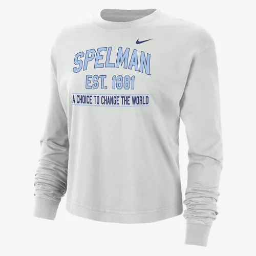 Spelman женская Nike College Boxy Long-Sleeve футболка цвет серый