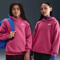 Nike Sportswear Club Fleece Big дитячі оверсайз Pullover Толстовка з капюшоном колір фіолетовий