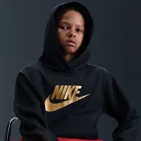 Nike Sportswear Club Fleece Big детские Толстовка с капюшоном цвет черный