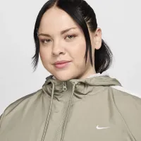 Nike Sportswear Classic Wovens женская Loose UV Hooded Куртка (большие размеры) цвет зеленый