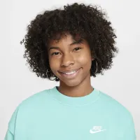 Nike Sportswear Club Fleece Big дитячі оверсайз світшот колір зелений