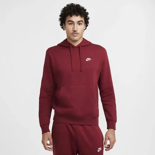 Nike Sportswear Club Fleece Pullover Толстовка с капюшоном цвет красный