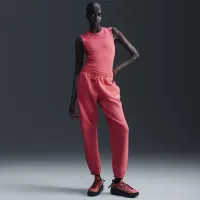 Nike Sportswear Phoenix Fleece женская С высокой Талией оверсайз Sweatpants Pink