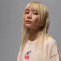 Nike Jordan Brooklyn Fleece женская Crew-Neck свитшот цвет коричневый