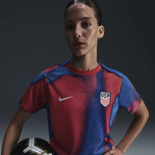 USMNT Academy Pro женская Nike Dri-FIT Soccer Pre-Match Short-Sleeve Top цвет белый
