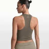 NikeSKIMS Ribbed Seamless жіноча Racerneck Tank Top колір коричневий