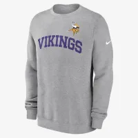 Minnesota Vikings Club мужские Nike NFL Pullover Crew цвет серый