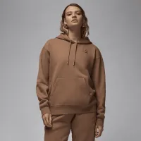 Nike Jordan Flight Fleece женская Satin-Lined Pullover Толстовка с капюшоном цвет коричневый