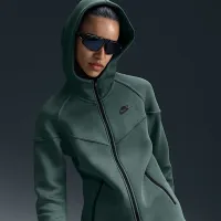 Nike Sportswear Tech Fleece Windrunner женская Full-Zip Толстовка с капюшоном цвет зеленый