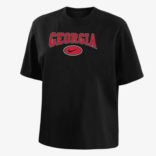 Georgia женская Nike College Boxy футболка цвет черный