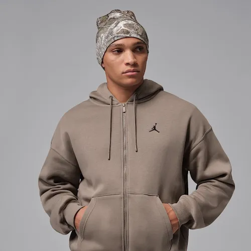 Nike Jordan Brooklyn Fleece мужские оверсайз Full-Zip Толстовка с капюшоном цвет серый